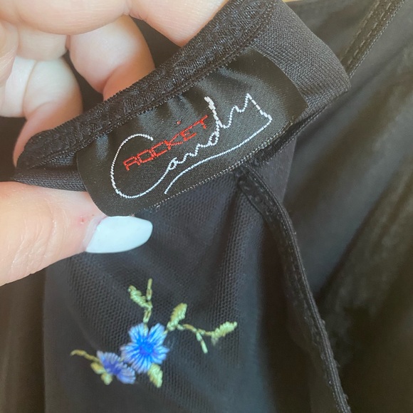 Candy Rocket Black & Floral Slip Dress 0X / 14W - Picture 5 of 5